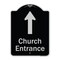 Signmission Designer Series-Church Entrance Ahead W/ Up Arrow Black & Silver Alum, 24" x 18", BS-1824-9991 A-DES-BS-1824-9991 - alternate 1
